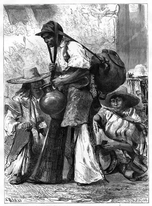 Framed Print : Water vendor, Mexico, 19th century. Artist: Edouard Riou Framed Print : Water vendor, Mexico, 19th century. Artist: Edouard Riou