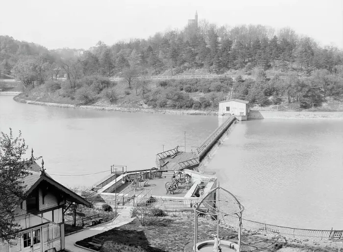 Framed Print : Water works, Eden Park, Cincinnati, Ohio, between 1900 and 1910. Creator: Unknown Framed Print : Water works, Eden Park, Cincinnati, Ohio, between 1900 and 1910. Creator: Unknown