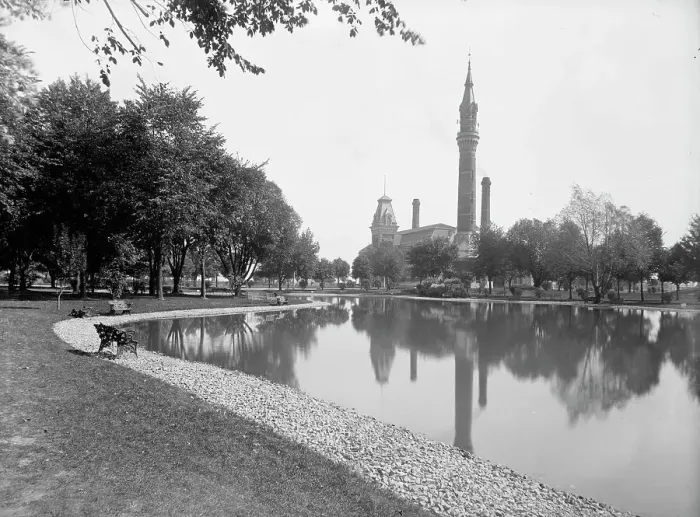 Framed Print : Water Works Park, between 1880 and 1901. Creator: Unknown Framed Print : Water Works Park, between 1880 and 1901. Creator: Unknown