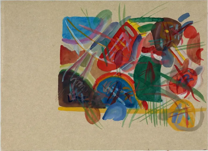 Framed Print : Watercolor With forest and rainbow, 1913. Creator: Kandinsky Framed Print : Watercolor With forest and rainbow, 1913. Creator: Kandinsky
