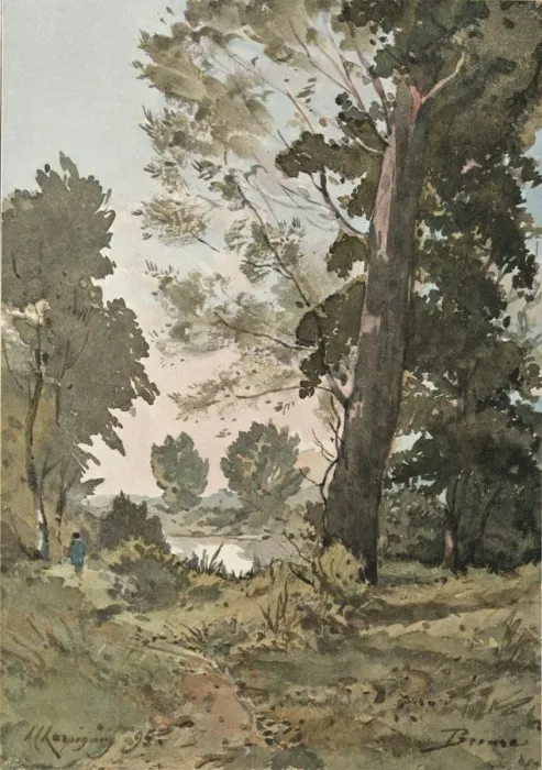 Framed Print : From The Watercolour by Henri Harpignies, c1839-1898, (1898). Artist: Henri-Joseph Harpignies Framed Print : From The Watercolour by Henri Harpignies, c1839-1898, (1898). Artist: Henri-Joseph Harpignies