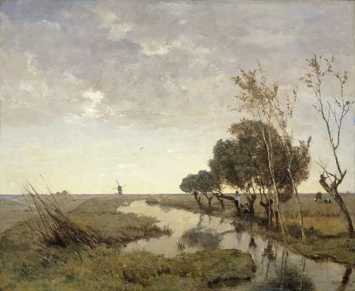 Framed Print : A Watercourse near Abcoude, 1878. Creator: Paul Joseph Constantin Gabriel Framed Print : A Watercourse near Abcoude, 1878. Creator: Paul Joseph Constantin Gabriel