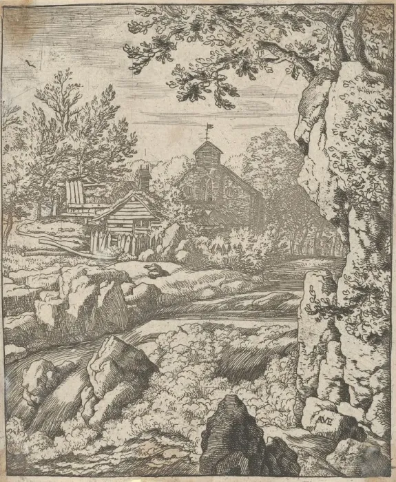 Framed Print : The Waterfall, 17th century. Creator: Allart van Everdingen Framed Print : The Waterfall, 17th century. Creator: Allart van Everdingen