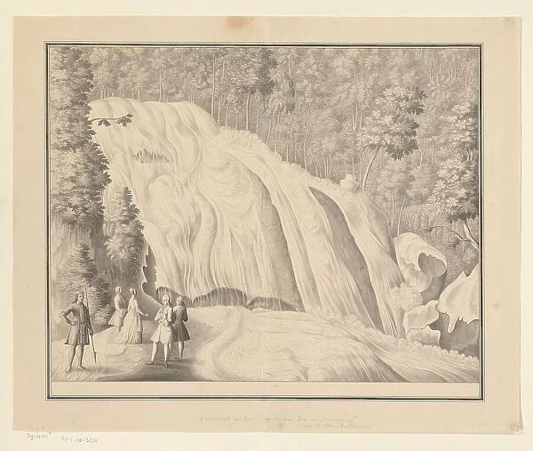 Waterfall in the Bantimurung mountains, 1745. Creator: J.G. Loten