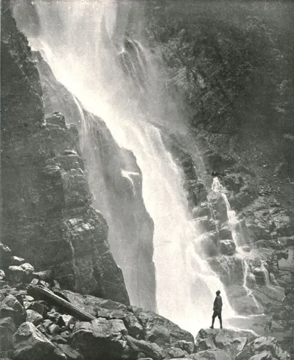 Framed Print : A waterfall in the hill district, Dehra Dun, India, 1895. Creator: W &s Ltd Framed Print : A waterfall in the hill district, Dehra Dun, India, 1895. Creator: W &s Ltd