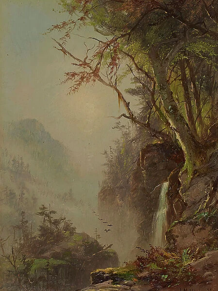 Waterfall In The Mountains, 1859. Creator: James McDougal Hart