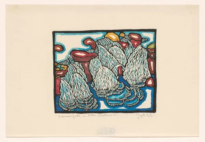 Framed Print : Waterfall in Ober-Oesterreich, 1906-1945. Creator: Reijer Stolk Framed Print : Waterfall in Ober-Oesterreich, 1906-1945. Creator: Reijer Stolk