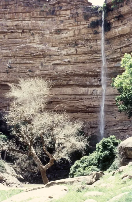 Framed Print : Waterfall before rain, Bandiagara Escarpment, Pays Dogon, Mali, 1990. Creator: Amanda Waite Framed Print : Waterfall before rain, Bandiagara Escarpment, Pays Dogon, Mali, 1990. Creator: Amanda Waite