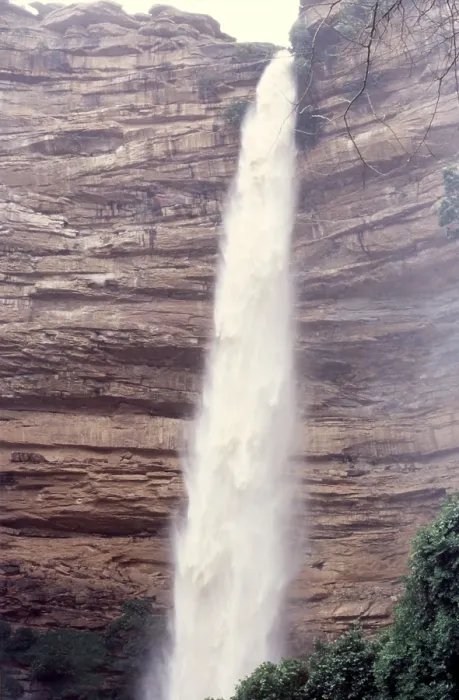 Framed Print : Waterfall after rain, Bandiagara Escarpment, Pays Dogon, Mali, 1990. Creator: Amanda Waite Framed Print : Waterfall after rain, Bandiagara Escarpment, Pays Dogon, Mali, 1990. Creator: Amanda Waite