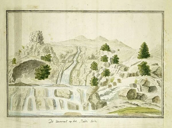 The waterfall at the Roodezand valley, near Tulbagh, 1778-1779. Creators: Robert Jacob Gordon, Johannes Schumacher