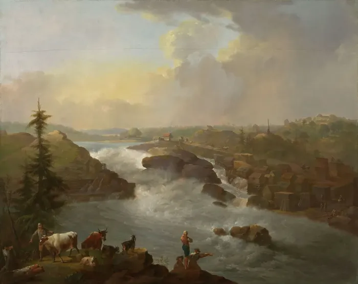 Framed Print : The Waterfall Sarpsfossen, 1795. Creator: Christian August Lorentzen Framed Print : The Waterfall Sarpsfossen, 1795. Creator: Christian August Lorentzen