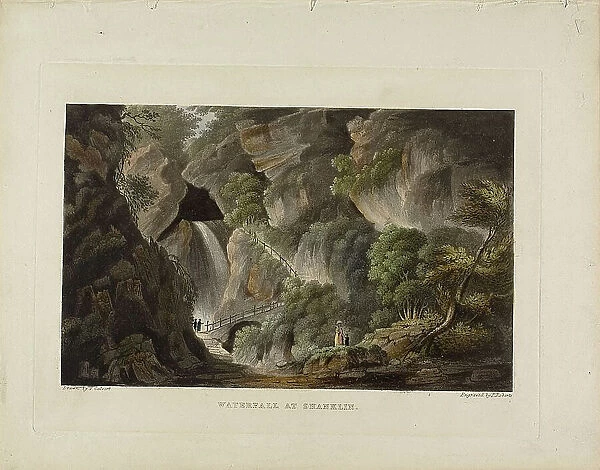 Waterfall at Shanklin, c. 1794. Creator: Piercy Roberts