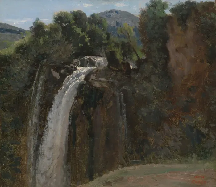 Framed Print : Waterfall at Terni, 1826. Creator: Jean-Baptiste-Camille Corot Framed Print : Waterfall at Terni, 1826. Creator: Jean-Baptiste-Camille Corot