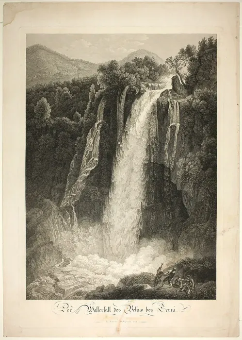 Framed Print : The Waterfall of Velino Near Terni, Rome, 1795. Creator: Friedrich Wilhelm Gmelin Framed Print : The Waterfall of Velino Near Terni, Rome, 1795. Creator: Friedrich Wilhelm Gmelin