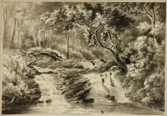 Framed Print : Waterfalls and Woods, n.d. Creator: Amos Green Framed Print : Waterfalls and Woods, n.d. Creator: Amos Green