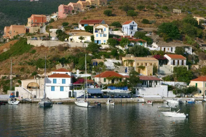 Framed Print : Waterfront, Assos, Kefalonia, Greece Framed Print : Waterfront, Assos, Kefalonia, Greece
