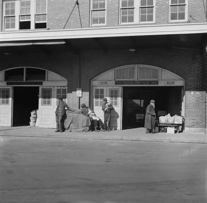 Framed Print : Waterfront fruit market, Washington, D. C. 1942. Creator: Gordon Parks Framed Print : Waterfront fruit market, Washington, D. C. 1942. Creator: Gordon Parks