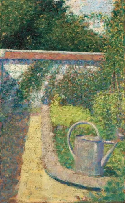 Framed Print : The Watering Can - Garden at Le Raincy, c. 1883. Creator: Georges-Pierre Seurat Framed Print : The Watering Can - Garden at Le Raincy, c. 1883. Creator: Georges-Pierre Seurat