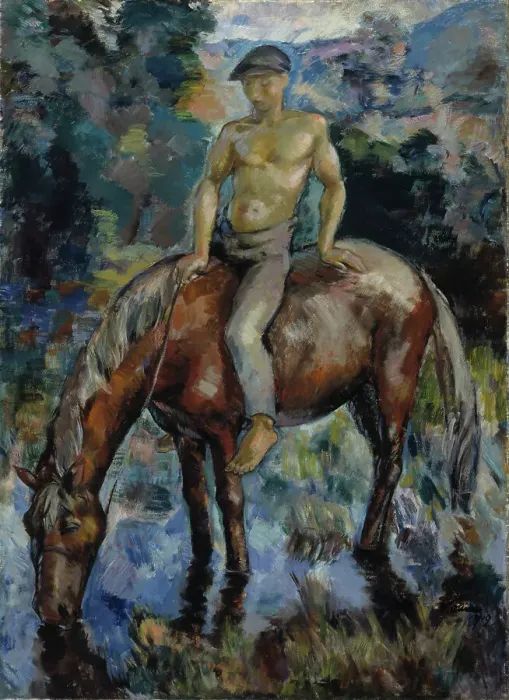 Framed Print : Watering the Horse, 1919. Creator: Yrjö Aleksander Ollila Framed Print : Watering the Horse, 1919. Creator: Yrjö Aleksander Ollila