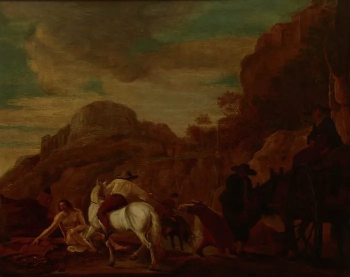 Framed Print : Watering Horses, 17th-18th centuries. Creator: Unknown Framed Print : Watering Horses, 17th-18th centuries. Creator: Unknown