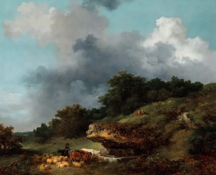 Framed Print : The Watering Place, c1765. Creator: Fragonard, Jean Honore (1732-1806) Framed Print : The Watering Place, c1765. Creator: Fragonard, Jean Honore (1732-1806)