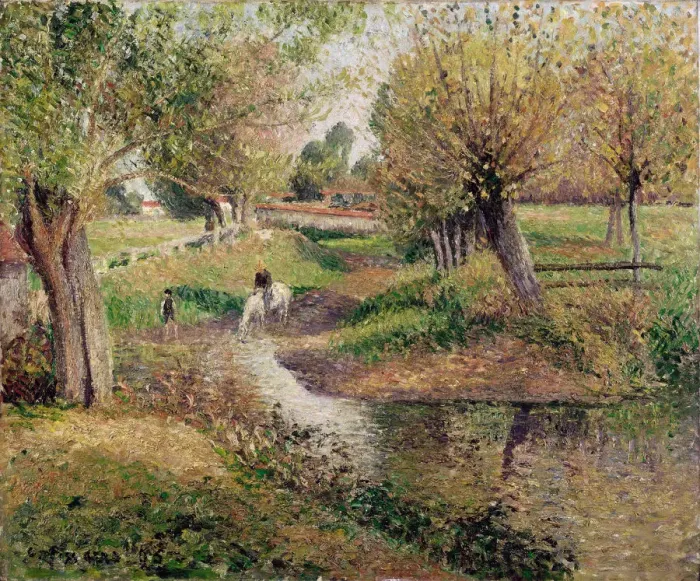 Framed Print : The Watering Place, Eragny, 1895 Framed Print : The Watering Place, Eragny, 1895