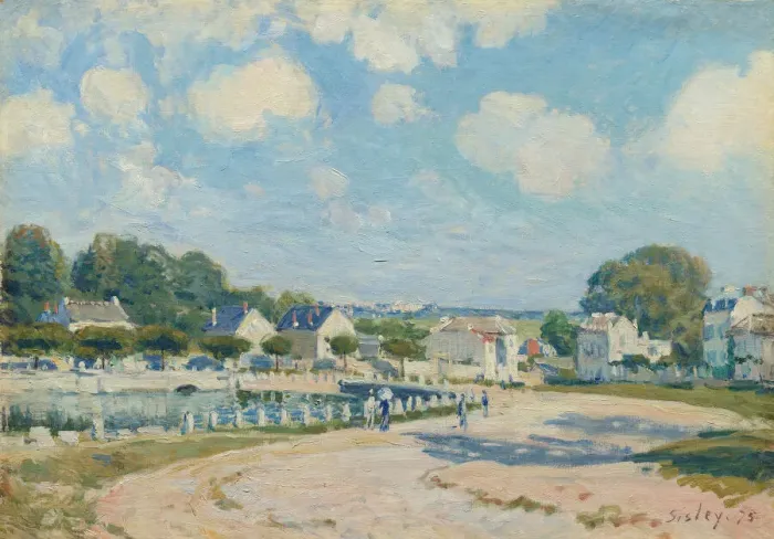 Framed Print : Watering Place at Marly, 1875. Creator: Alfred Sisley Framed Print : Watering Place at Marly, 1875. Creator: Alfred Sisley