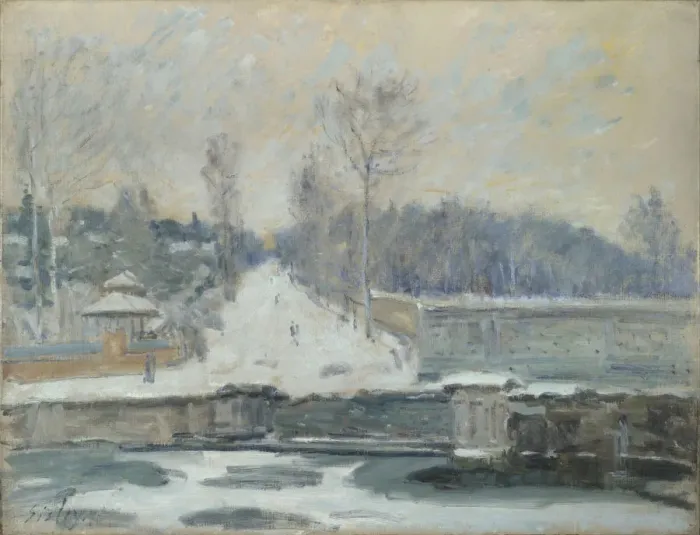 Framed Print : The Watering Place at Marly-le-Roi, c. 1875. Artist: Sisley, Alfred (1839-1899) Framed Print : The Watering Place at Marly-le-Roi, c. 1875. Artist: Sisley, Alfred (1839-1899)
