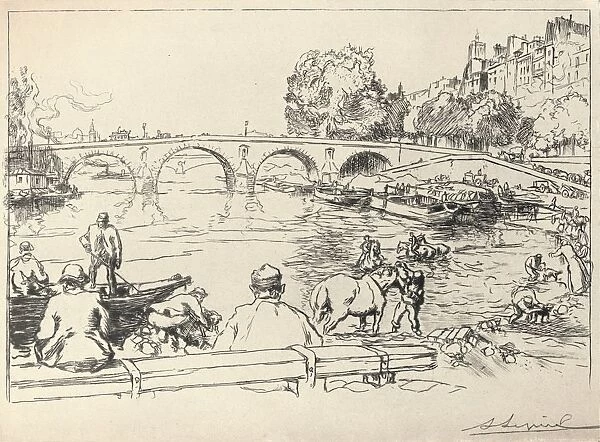 The Watering Place at the Pont Marie, 1915. Artist: Auguste Lepere