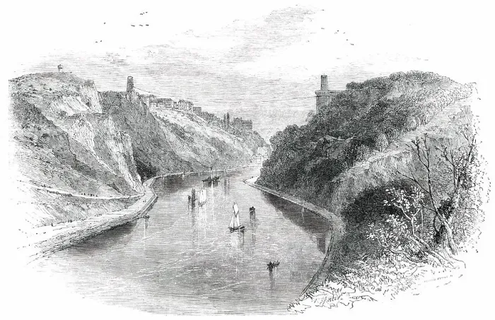Framed Print : Watering-Places of England - Clifton, from Leigh Wood, 1850. Creators: Birket Foster, Edmund Evans Framed Print : Watering-Places of England - Clifton, from Leigh Wood, 1850. Creators: Birket Foster, Edmund Evans