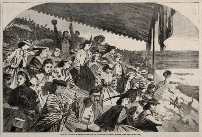 Framed Print : Our Watering Places - Horse Racing at Saratoga, 1865. Creator: Winslow Homer (American, 1836-1910) Framed Print : Our Watering Places - Horse Racing at Saratoga, 1865. Creator: Winslow Homer (American, 1836-1910)