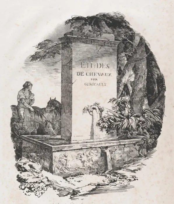 Framed Print : Watering Trough, Title Page of Studies of Horses'(Etudes de Chevaux), 1822 Framed Print : Watering Trough, Title Page of Studies of Horses'(Etudes de Chevaux), 1822