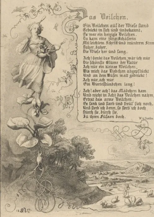 Framed Print : Waterlily, Viola, King of Thule, the Flowers Revenge, 1852 Framed Print : Waterlily, Viola, King of Thule, the Flowers Revenge, 1852