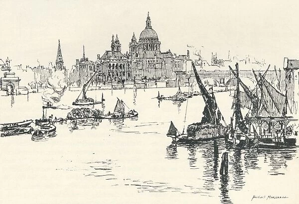 From Waterloo Bridge, 1873, (1894). Artist: Herbert Menzies Marshall