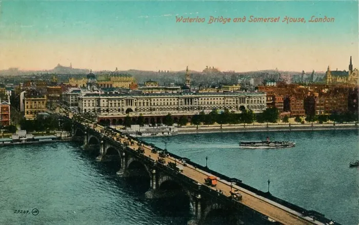 Framed Print : Waterloo Bridge and Somerset House, London, c1910. Creator: Unknown Framed Print : Waterloo Bridge and Somerset House, London, c1910. Creator: Unknown