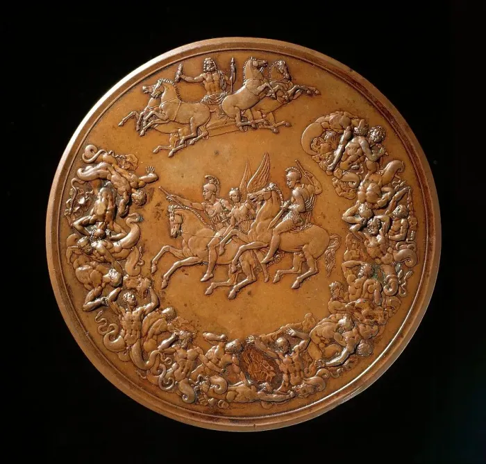 Framed Print : Waterloo Medallion (image 1 of 2), (1784-1855). Creator: Benedetto Pistrucci Framed Print : Waterloo Medallion (image 1 of 2), (1784-1855). Creator: Benedetto Pistrucci