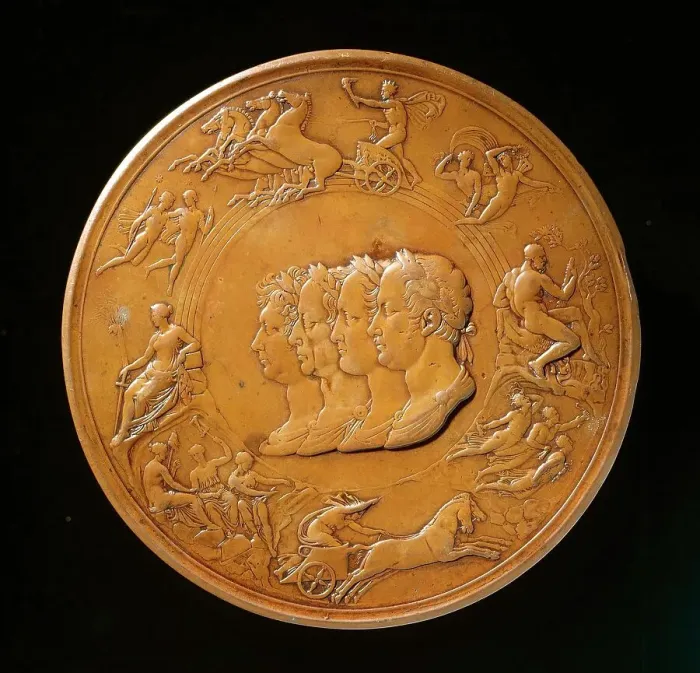 Framed Print : Waterloo Medallion (image 2 of 2), designed c.1817-1850. Creator: Benedetto Pistrucci Framed Print : Waterloo Medallion (image 2 of 2), designed c.1817-1850. Creator: Benedetto Pistrucci