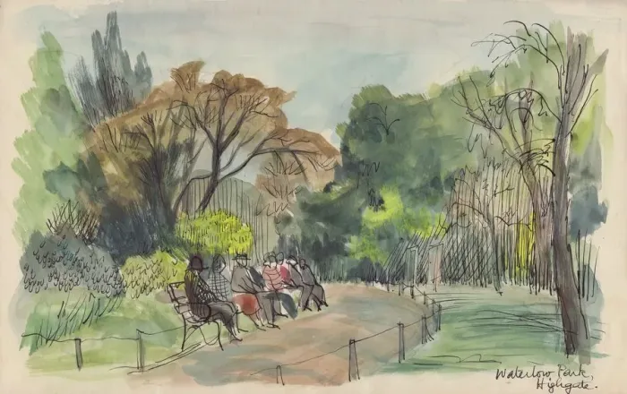 Framed Print : Waterlow Park, Highgate, c1950. Creator: Shirley Markham Framed Print : Waterlow Park, Highgate, c1950. Creator: Shirley Markham