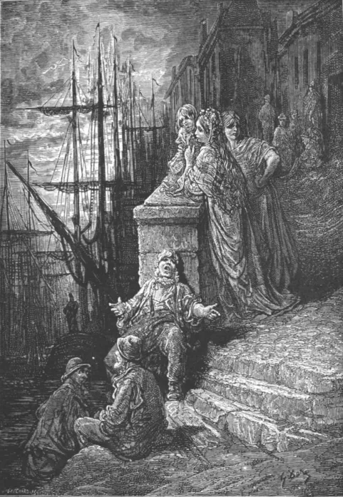 Framed Print : A Watermans Family, 1872. Creator: Gustave Doré Framed Print : A Watermans Family, 1872. Creator: Gustave Doré
