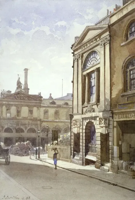 Framed Print : Watermens and Lightermens Hall, St Mary at Hill, City of London, 1888. Artist