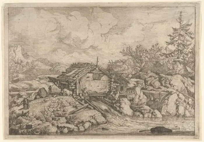 Framed Print : The Watermill, 17th century. Creator: Allart van Everdingen Framed Print : The Watermill, 17th century. Creator: Allart van Everdingen