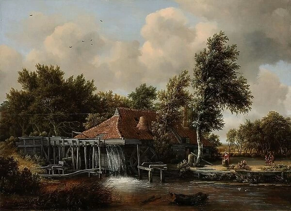 A Watermill, c.1664. Creator: Meindert Hobbema