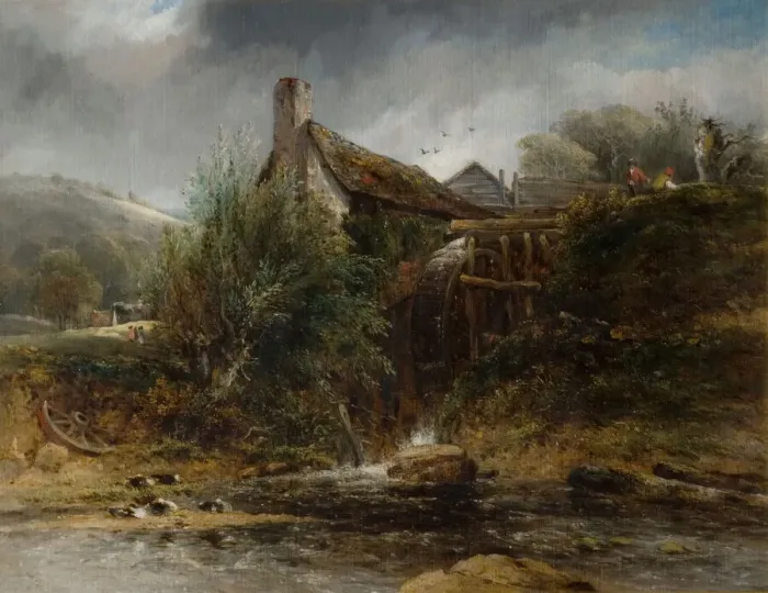 Framed Print : A Watermill Near Totnes, Devon, 1834. Creator: Frederick W Watts Framed Print : A Watermill Near Totnes, Devon, 1834. Creator: Frederick W Watts