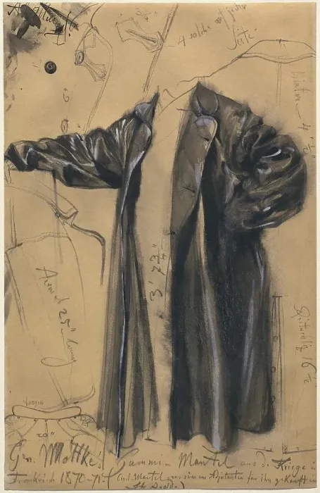 Framed Print : The Waterproof Coat of General Moltke, 1871. Creator: Adolph Menzel Framed Print : The Waterproof Coat of General Moltke, 1871. Creator: Adolph Menzel