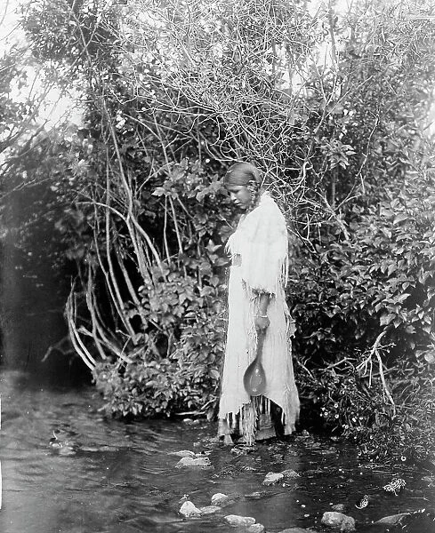 At the water's edge-Arikara, c1908. Creator: Edward Sheriff Curtis