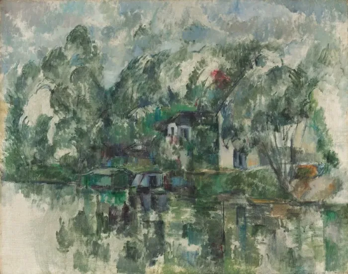 Framed Print : At the Waters Edge, c. 1890. Creator: Paul Cezanne Framed Print : At the Waters Edge, c. 1890. Creator: Paul Cezanne