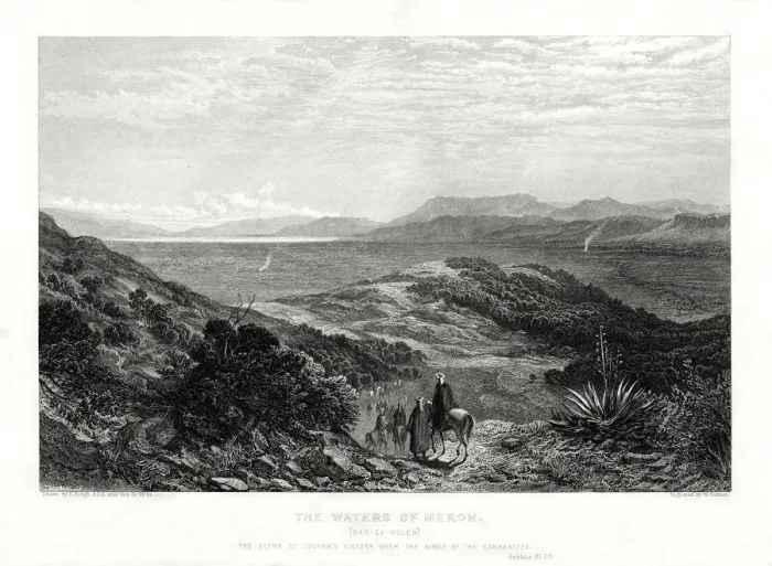 Framed Print : The Waters of Merom, Palestine, 1887. Artist: W Forrest Framed Print : The Waters of Merom, Palestine, 1887. Artist: W Forrest