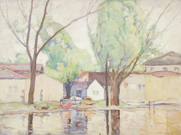 Framed Print : Waterside, 1933. Creator: William Forsyth Framed Print : Waterside, 1933. Creator: William Forsyth