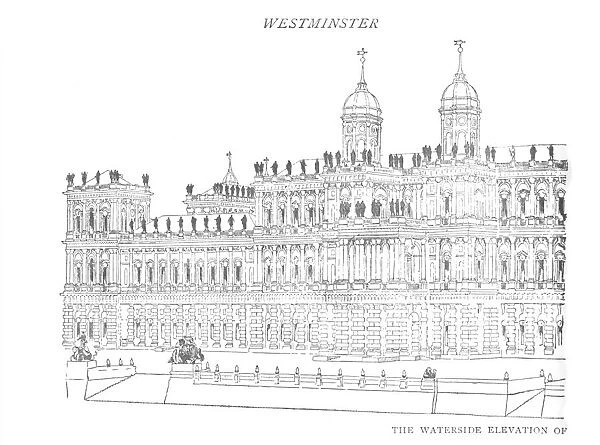 The Waterside Elevation of Inigo Jones Proposed Palace, c1897. Artist: William Patten