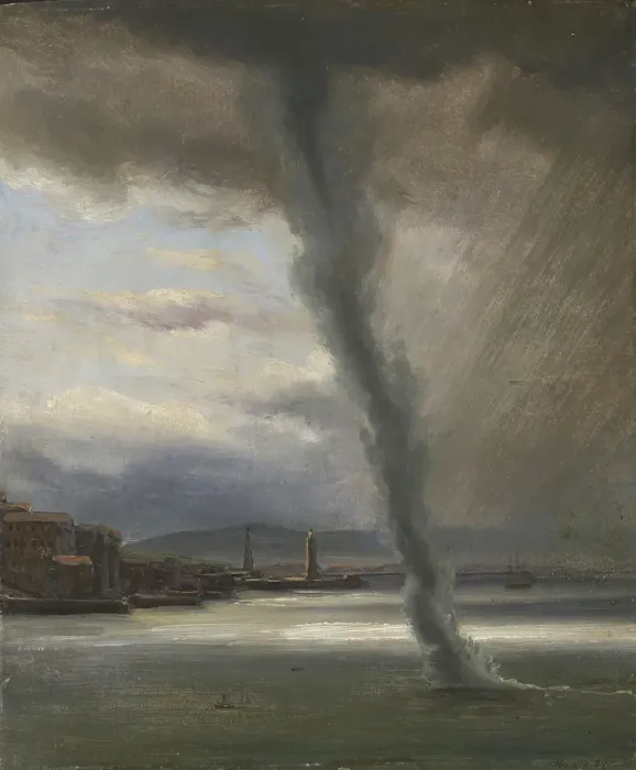 Framed Print : A Waterspout on the Bay of Naples, 1833. Creator: Thomas Fearnley